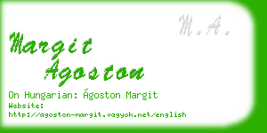 margit agoston business card